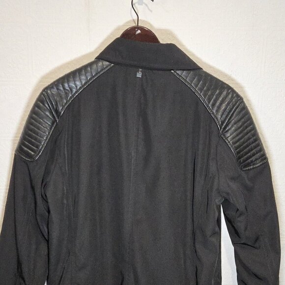 RUDSAK NWT Men's THERON Black Trench Coat with Leather Trim 5117487 Size S - Picture 6 of 12